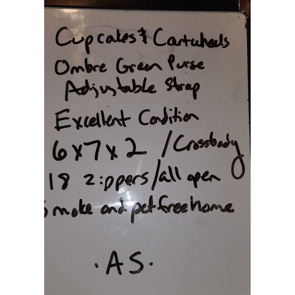 Cupcakes & Cartwheels Ombre Green Zipper Purse With Adjustable Strap Unique - Picture 8 of 8